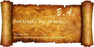 Batthyány Arany névjegykártya